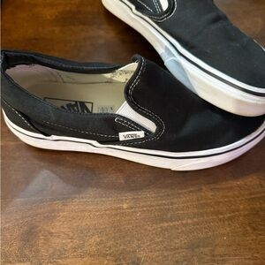 Vans Black and White Slip-On Shoes